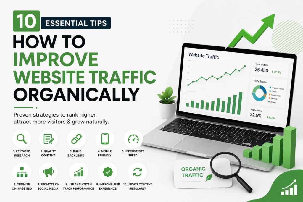 10 Essential Tips : How to Improve Website Traffic Organically